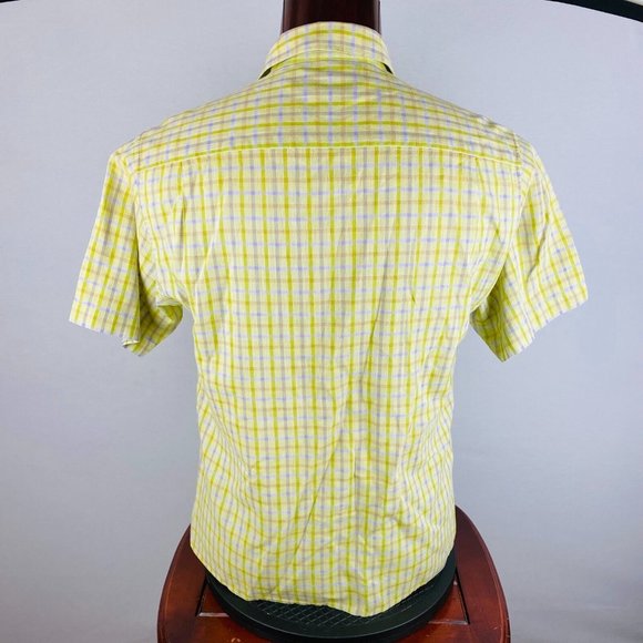 Bugatchi Mens Medium M Short Sleeve Button Down Collar Pocket Casual Shirt - Picture 6 of 8